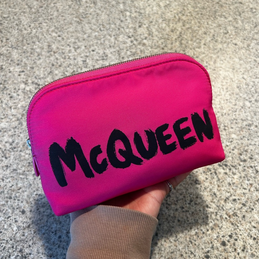 Alexander McQueen Pink Cosmetic Bag Travel Pouch